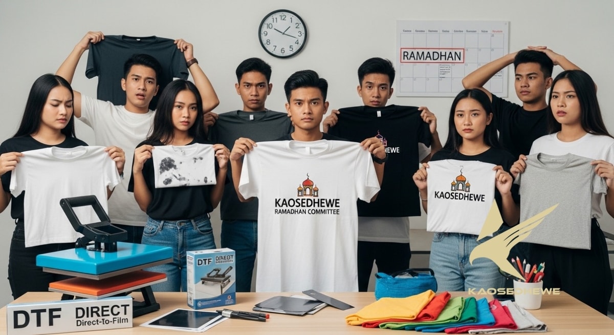Puasa Sudah Dimulai, Seragam Panitia Belum Ada? Selamatkan Acara Anda dengan Kaos Sablon DTF Kaosedhewe! Puasa Sudah Dimulai, Seragam Panitia Belum Ada? Selamatkan Acara Anda dengan Kaos Sablon DTF Kaosedhewe!