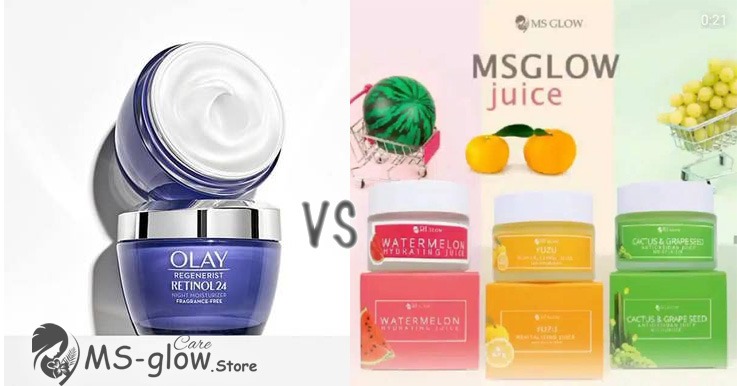 Olay Regenerist RETINOL 24 Moisturizer VS MS GLOW Moisturizer Juice Olay Regenerist RETINOL 24 Moisturizer VS MS GLOW Moisturizer Juice