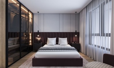 bedroom-set-modern-dengan-lemari-pakaian-kaca
