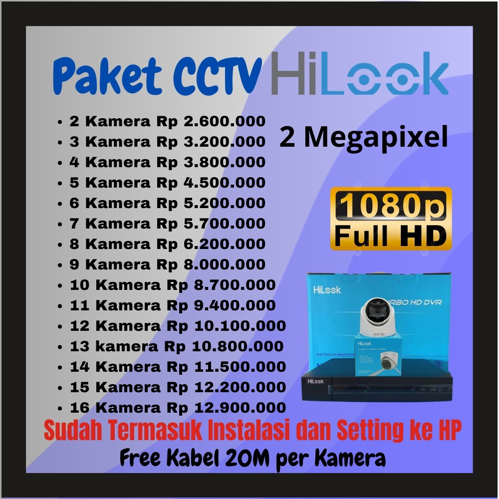 Paket CCTV Hilook 2 Megapixel