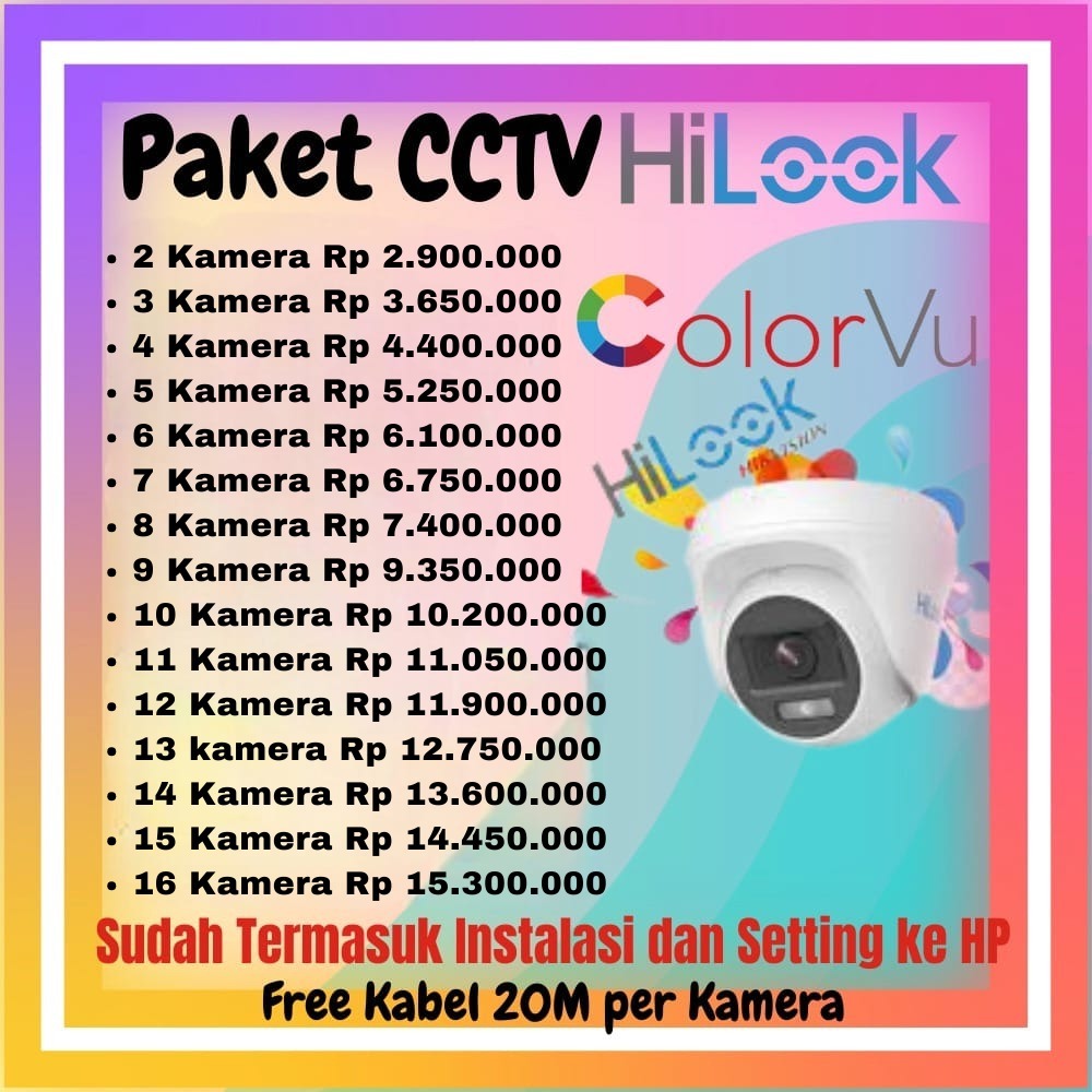 Paket CCTV Hilook Full color 24 Jam