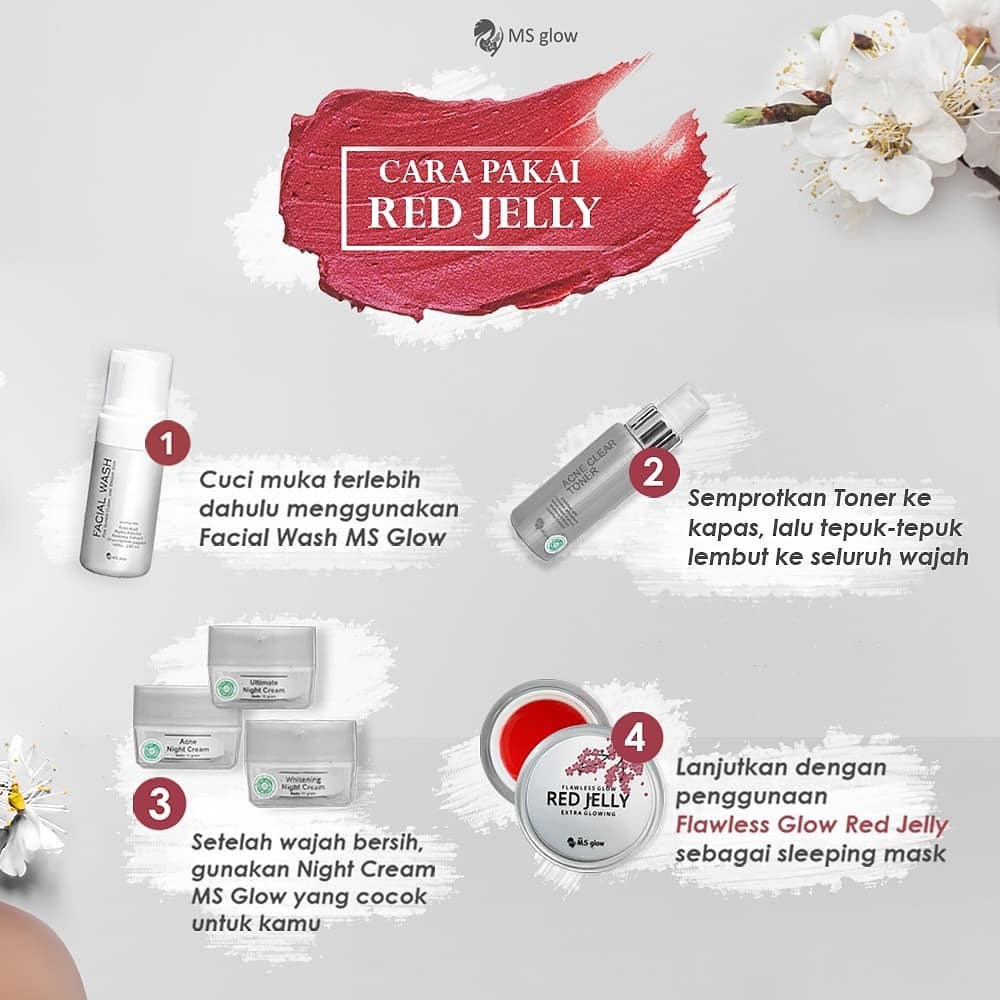 Cara pemakaian red jelly ms glow