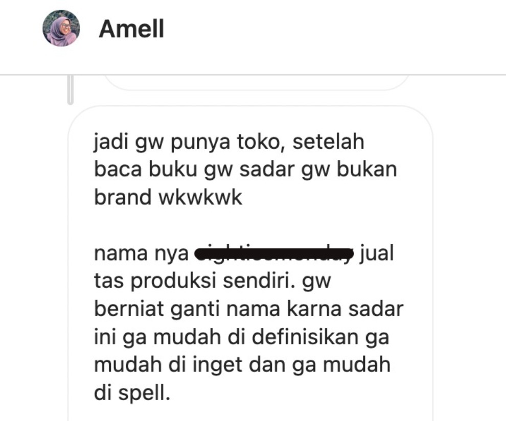 Amel yang di video testimoni.