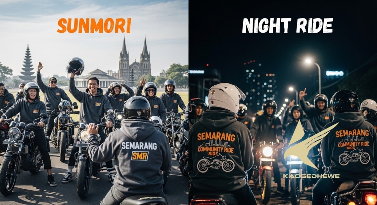 Sunmori & Night Ride Semarang Makin Kece: Wajib Punya "Hoodie Komunitas" Bahan Heavyweight!