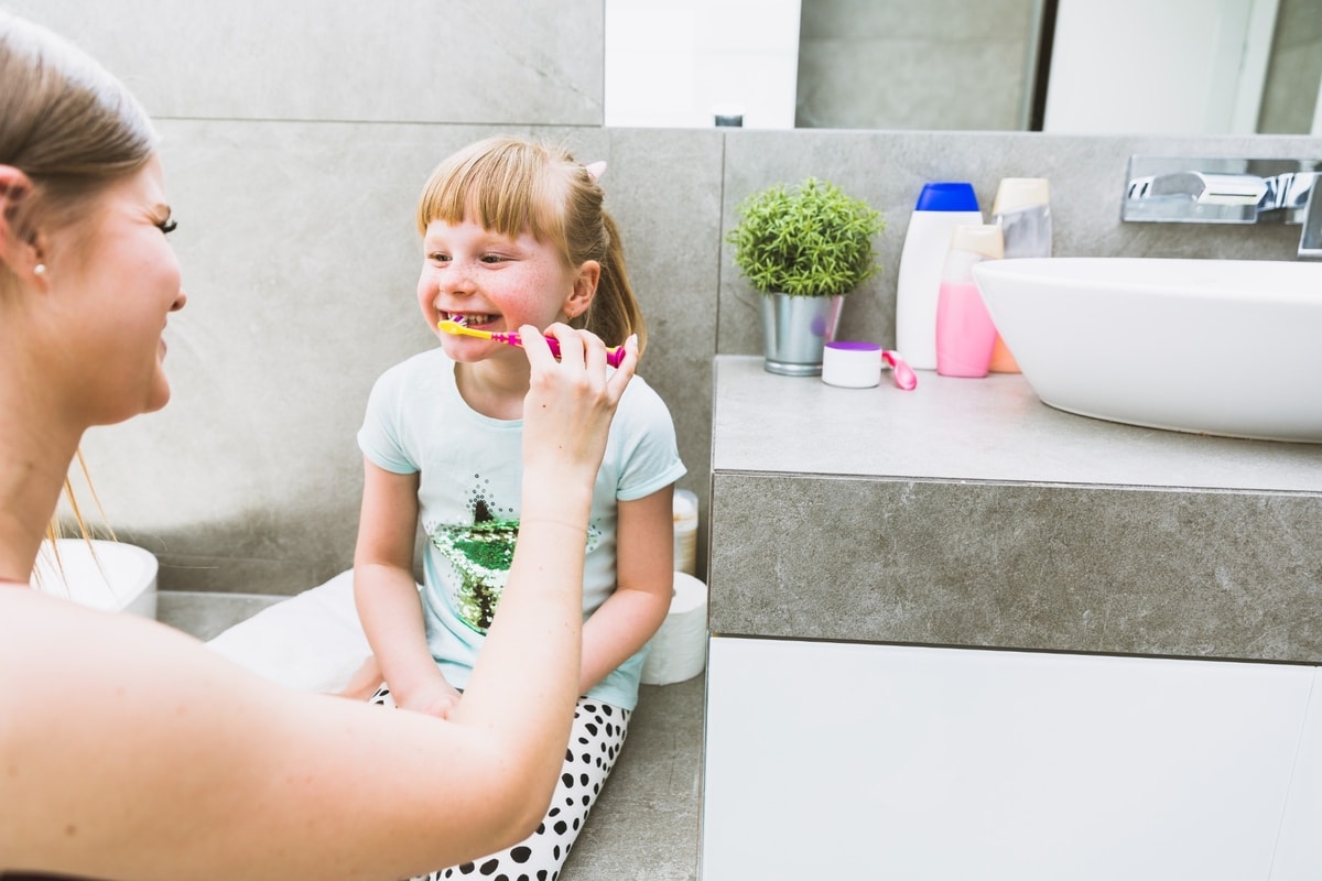 brushing teeth