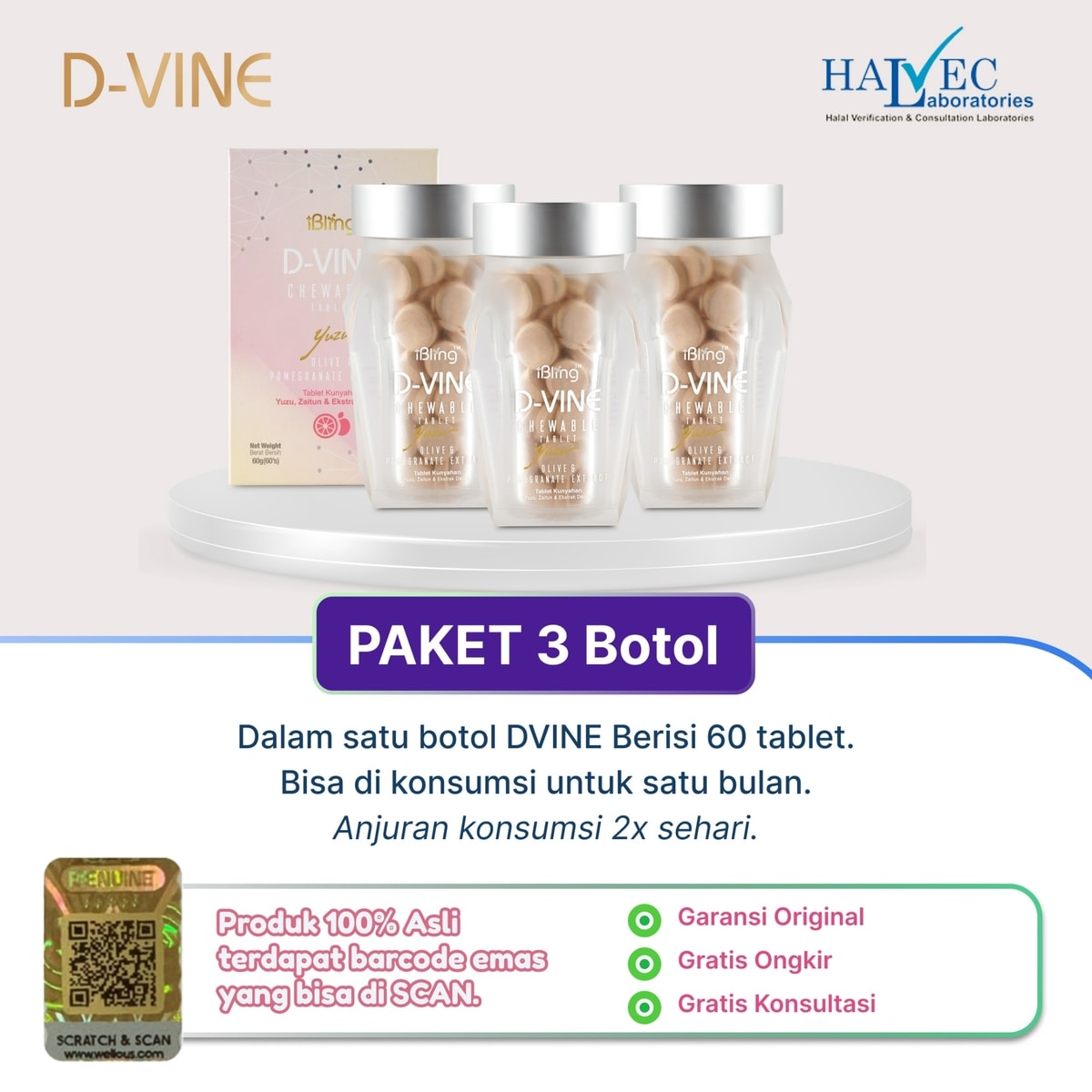 harga promo dvine 3 botol