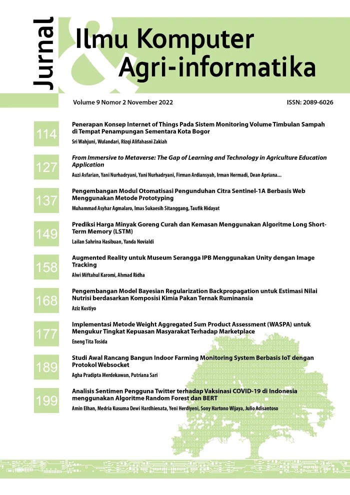 Jurnal Ilmu Komputer dan Agri-Informatika