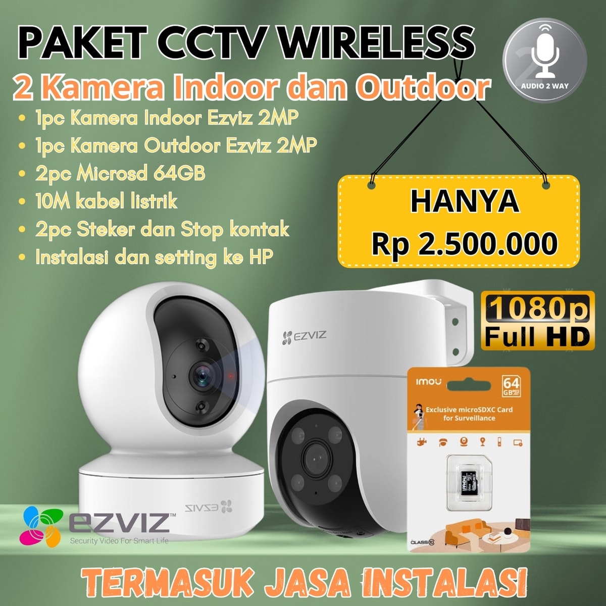 PAKET CCTV WIRELESS EZVIZ KLIK DISINI