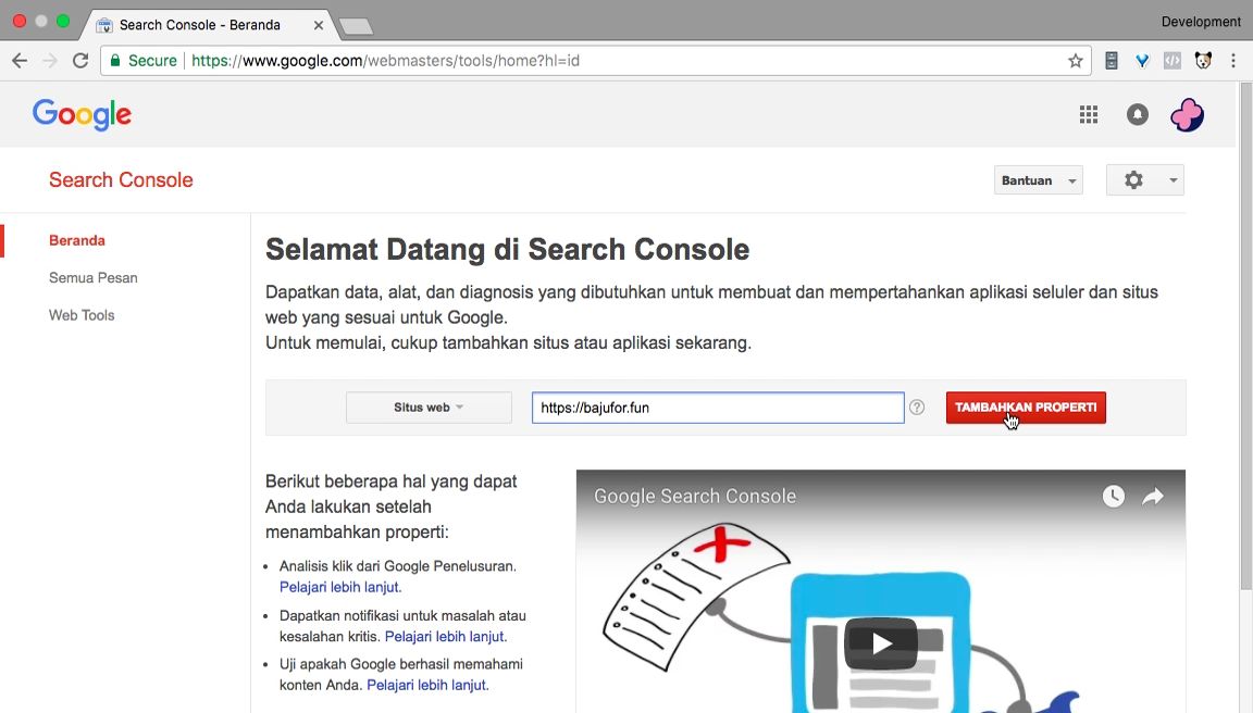 cara mendaftarkan website ke google