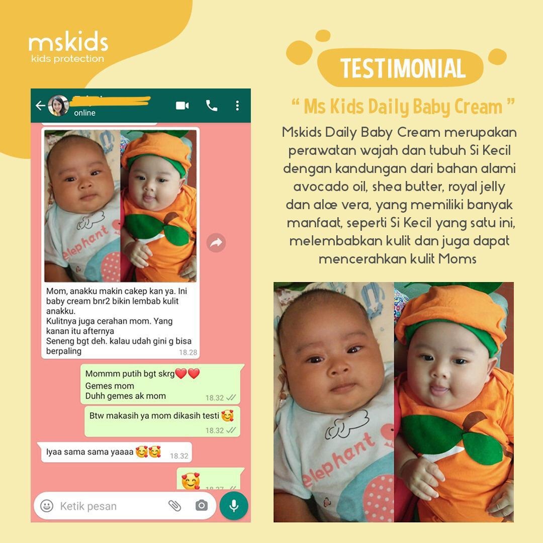 Review Singkat Ms Kids Daily Baby Cream Beserta Kandungannya!