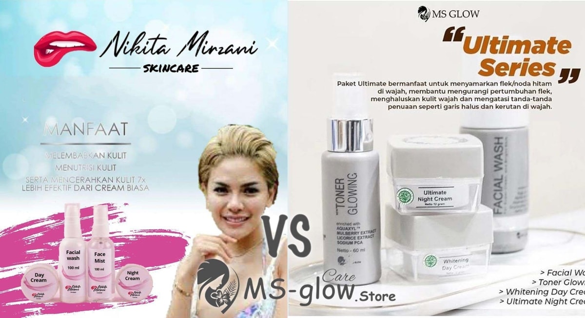 Nikita Mirzani Skincare vs MS Glow Skincare