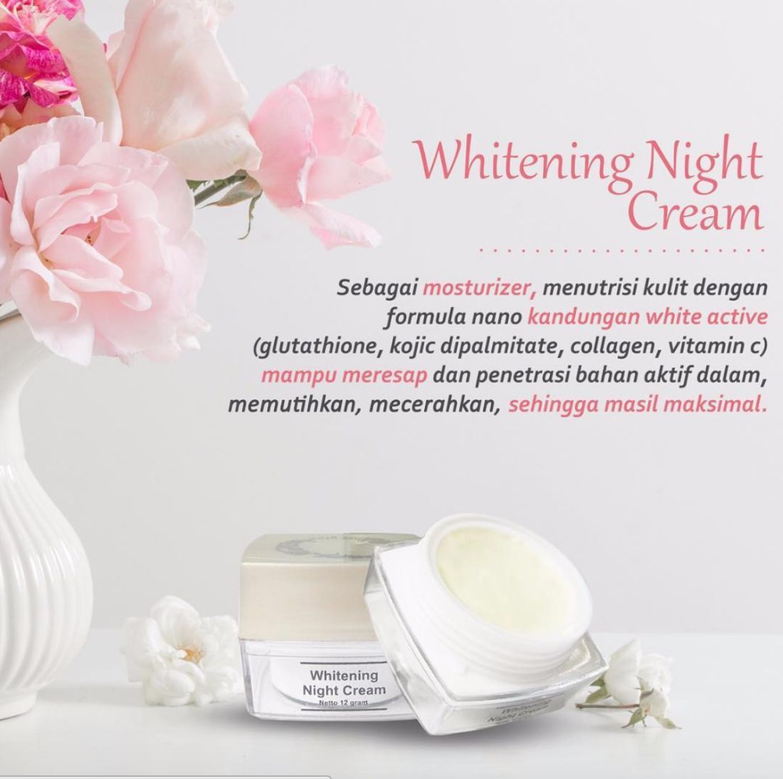 Kandungan Whitening Night Cream MS Glow