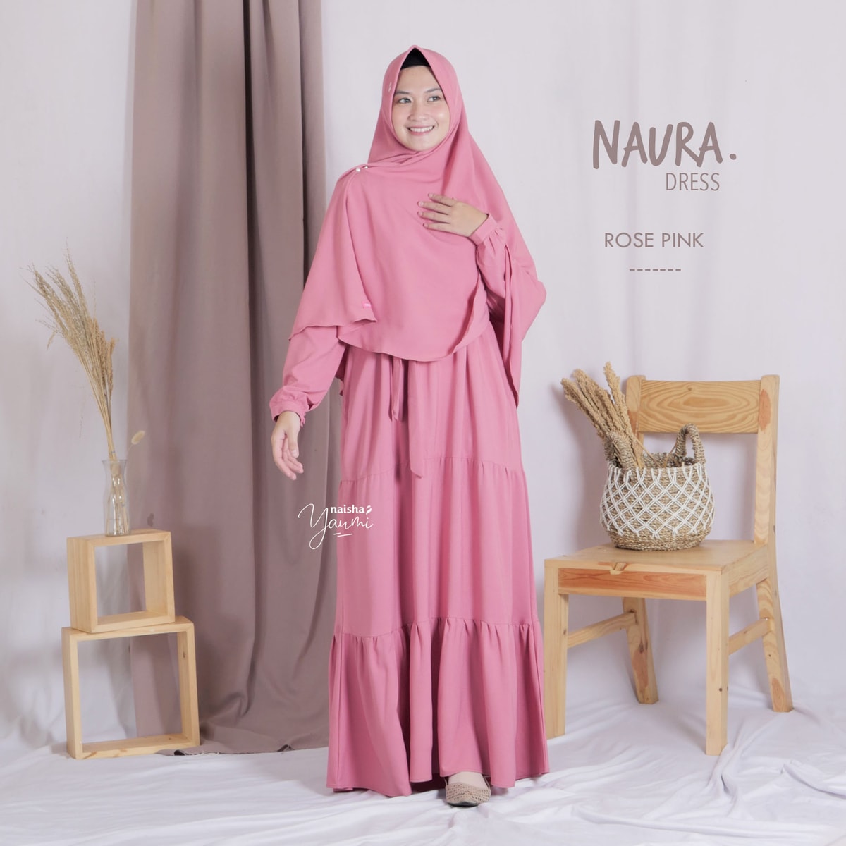 Naura Dress by Naisha (Rose Pink)