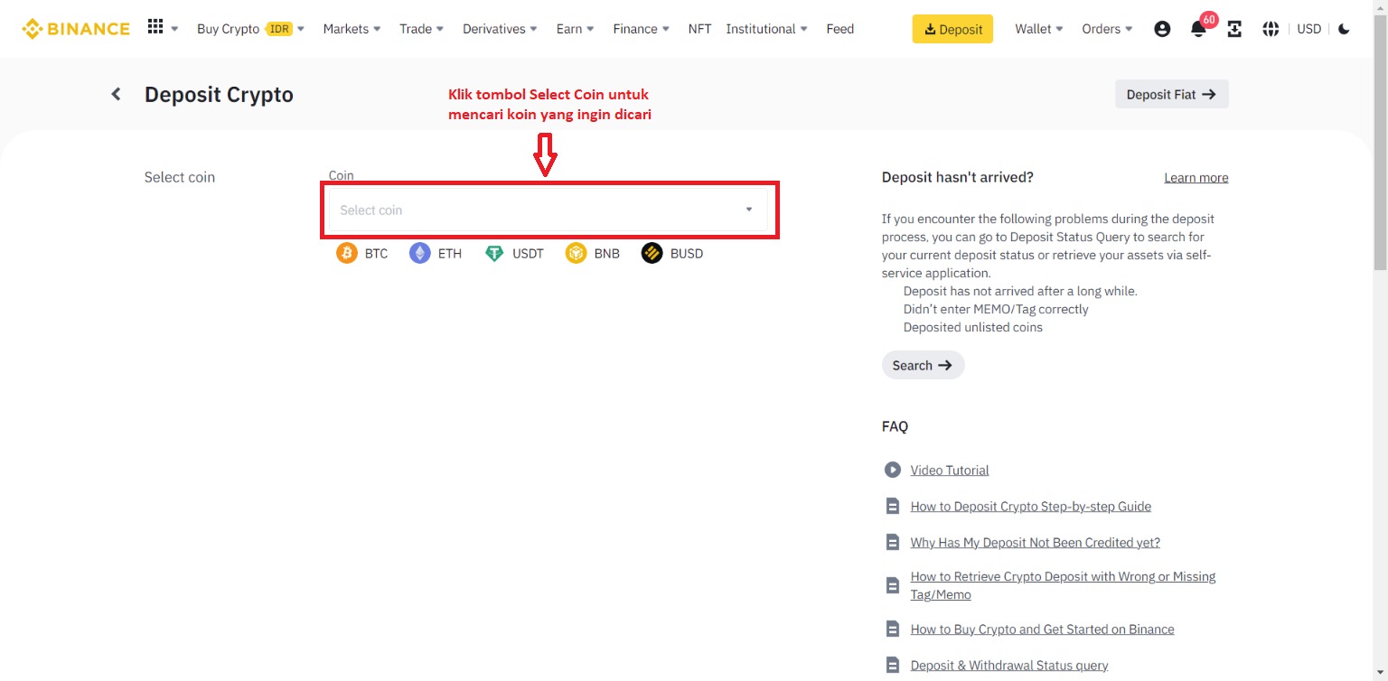 Cara Periksa Alamat Bitcoin Di Wallet Dompet Anda Pada Website Binance