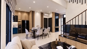 kitchen and dining interior rumah modern classic