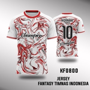 Kaos Jersey Sepakbola Timnas Indonesia Fantasy Champion Putih