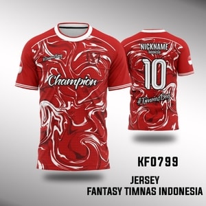 Kaos Jersey Sepakbola Timnas Indonesia Fantasy Champion Merah