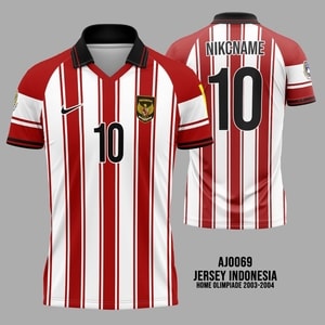 Kaos Jersey Sepakbola Indonesia Home Olimpiade 2003-2004