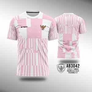 Kaos Jersey Training Timnas Indonesia 2024 - Peach White