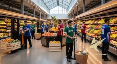 Bongkar Muat Sembako Lebaran di Kawasan Johar? Kuli & Karyawan Grosir Wajib Pakai Jersey Anti-Bau!