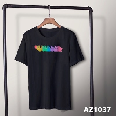 Kaos Band Coldplay rainbow letter