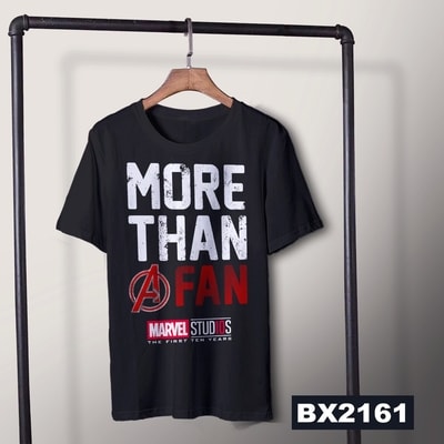 Kaos Marvel Studio - C04 - MORE THAN A FAN - Hitam