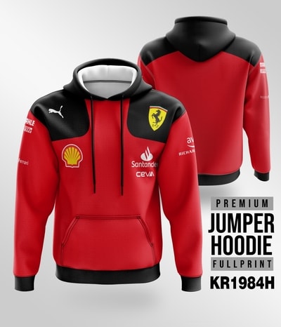 Jaket Hoodie Otomotif F1 Ferrari