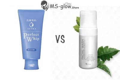 Senka Perfect Whip Facial Foam VS MS Glow Facial Wash