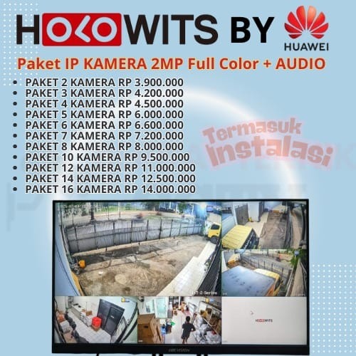 Paket IP Kamera Holowits 2MP + Audio