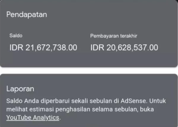 1 bulan sudah monetisasi 3.1k subs