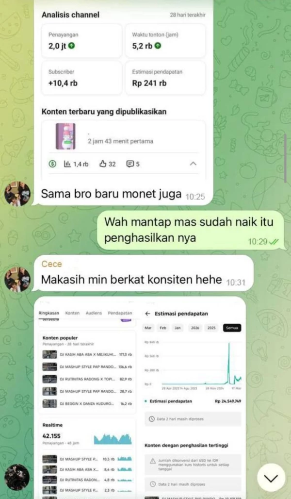 1K subs dalam 1 minggu