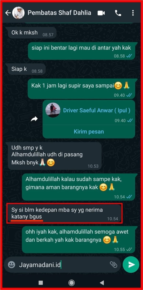 testimoni pembatas shaf masjid