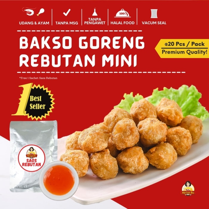  Bakso  Goreng Rebutan Udang Ayam  Ukuran Kecil isi  20 Pcs