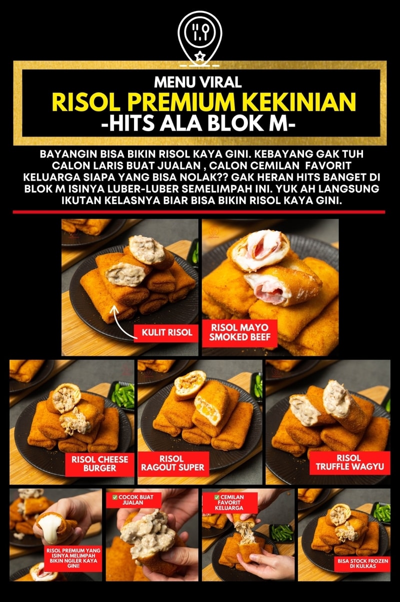 KELAS MASAK RISOL PREMIUM KEKINIAN - HITS ALA BLOK M-