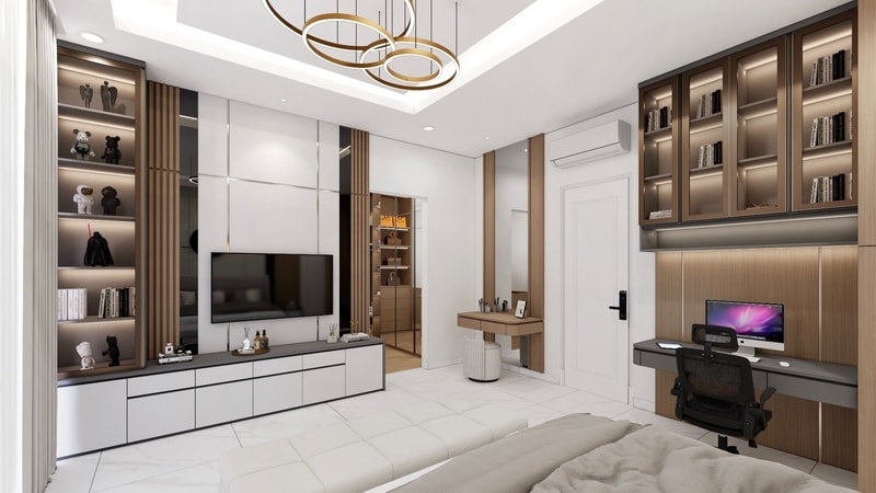master beddroom with tv cabinet