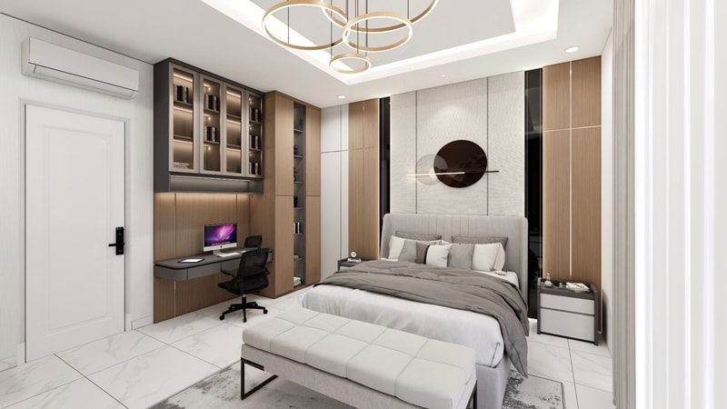 modern master bedroom