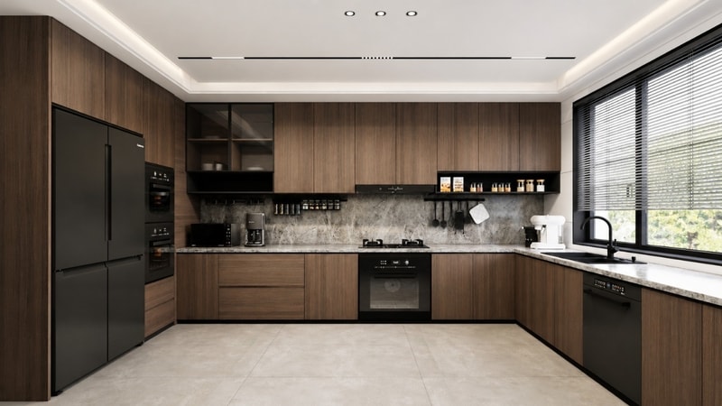 elegant natural kitchen set