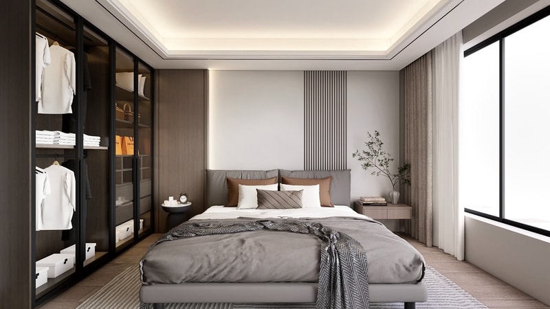modern contemporary master bedroom