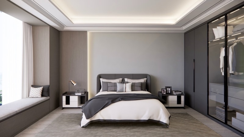 masculine bold master bedroom