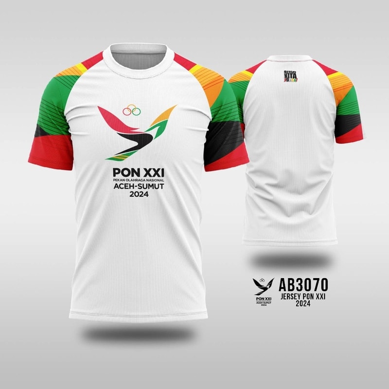 Kaos Jersey PON XXI 2024 - Bangkit - Putih