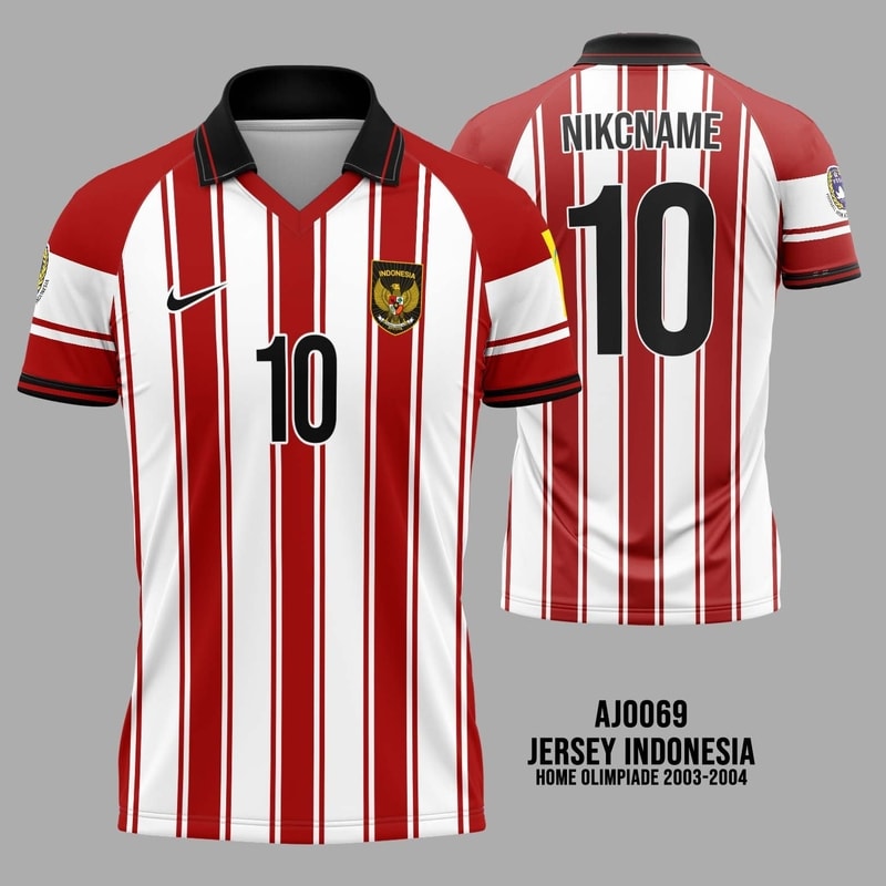 Kaos Jersey Sepakbola Indonesia Home Olimpiade 2003-2004