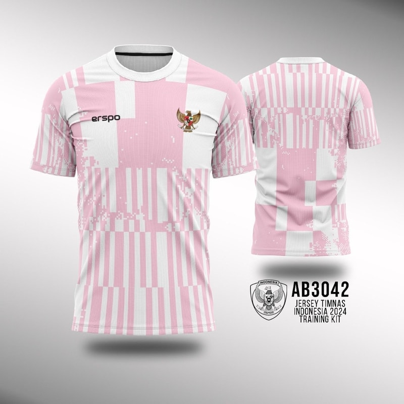 Kaos Jersey Training Timnas Indonesia 2024 - Peach White