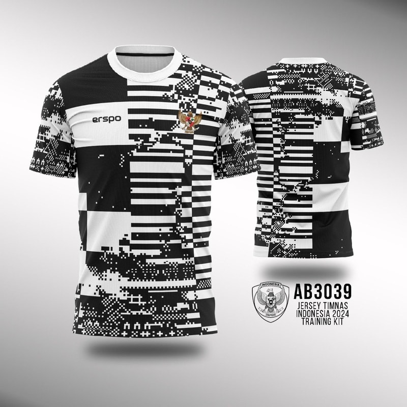 Kaos Jersey Training Timnas Indonesia 2024 - Black White