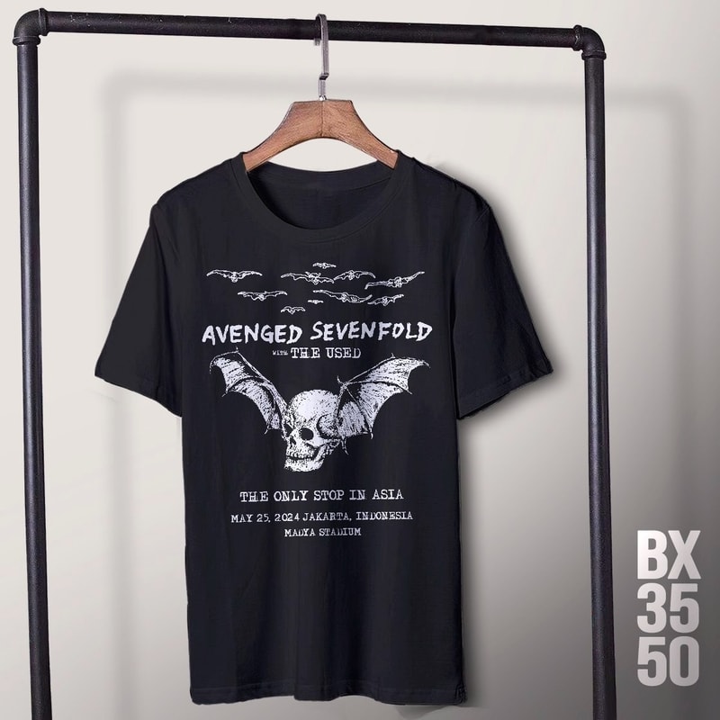 Kaos Band Avenged Sevenfold With the Used Tour Indonesia