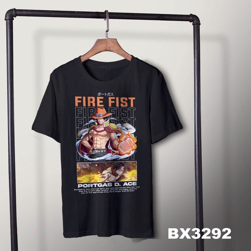 Kaos Anime One Piece Fire Fist Ace