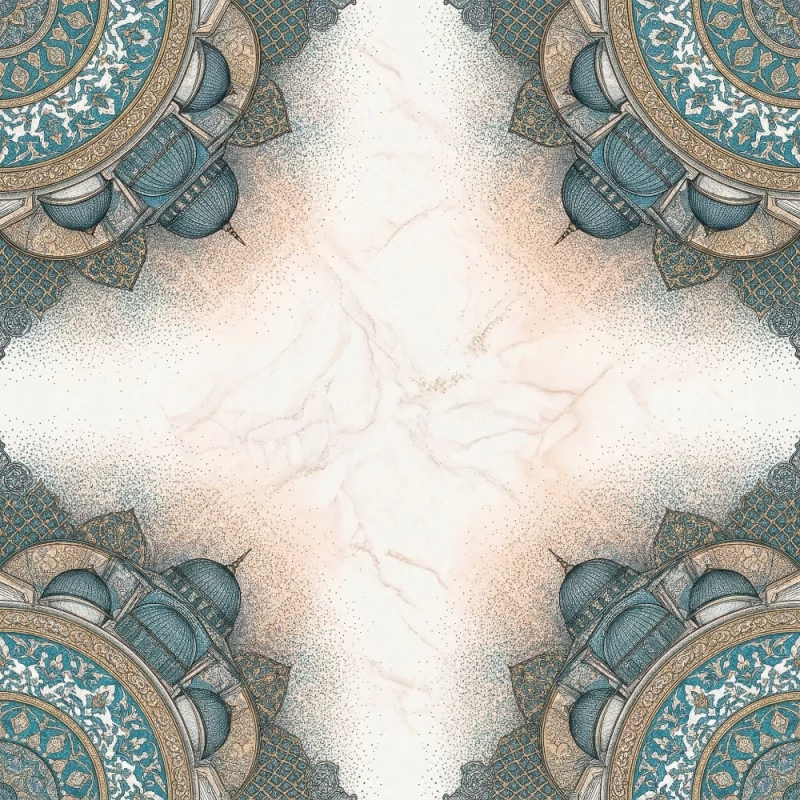 Desain scarf eksklusif The Ottoman Echo motif simetris arsitektur