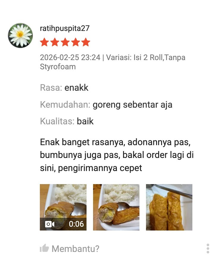 Ulasan pembeli Chicken Egg Roll Warisan Ibu di Shopee