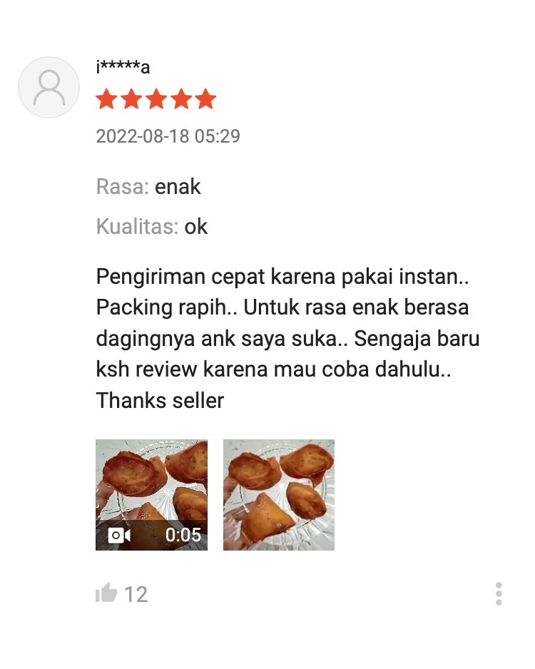 Ulasan pembeli Chicken Egg Roll Warisan Ibu di Shopee